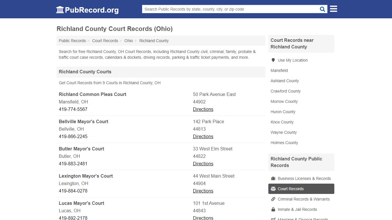 Free Richland County Court Records (Ohio Court Records)