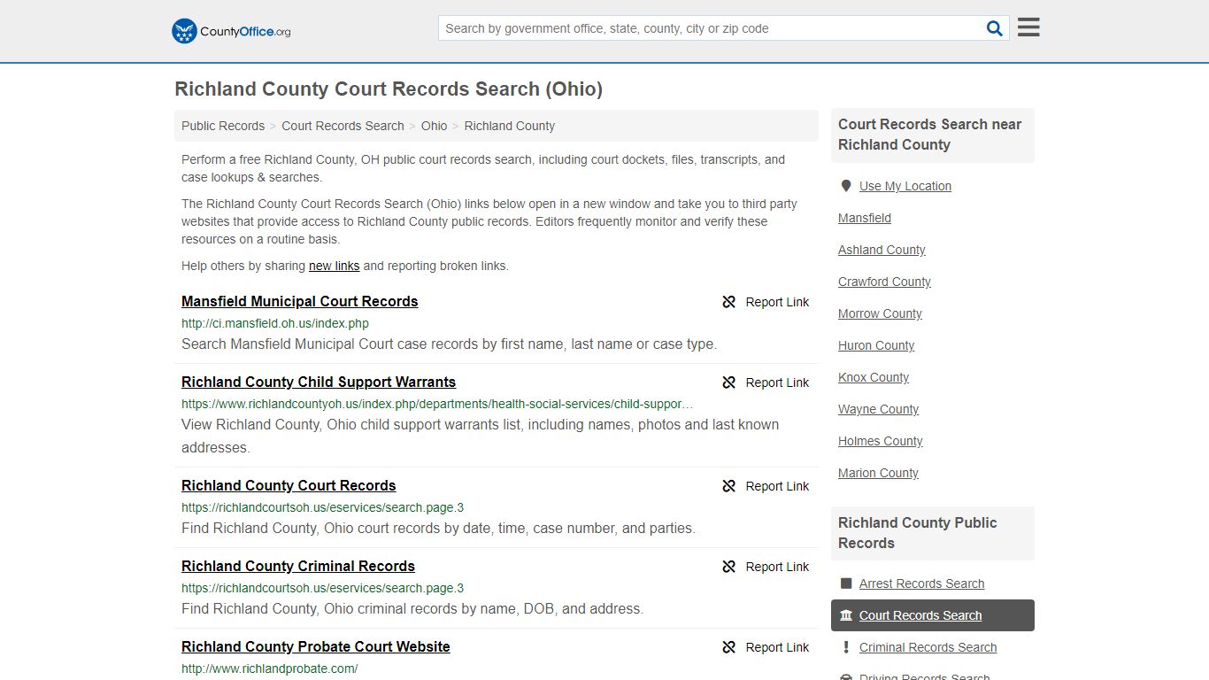 Court Records Search - Richland County, OH (Adoptions ...